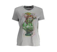 Desigual - Elegante Magliette Grigia Stampata in Cotone - - Tops - Donna - Grigio - M