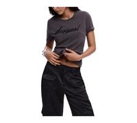 Desigual - T-shirt stampata a maniche corte e girocollo - - Tops - Donna - Grigio - M
