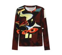 Desigual - Top a Maniche Lunghe con Stampa Astratta Artistica - - Tops - Donna - Marrone - M