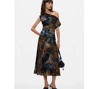 Desigual top asimmetrico floccato blu S