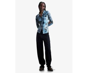 Desigual - Top floccato blu XS