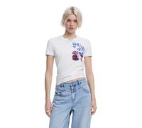 Desigual TS_Botanical_Lacroix T-Shirt, Bianco, XS Donna