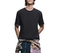 Desigual TS_Check_Double T-Shirt, Nero, M Uomo