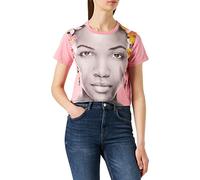 (TG. L) Desigual TS_Face T-Shirt, Red, L da Donna - NUOVO
