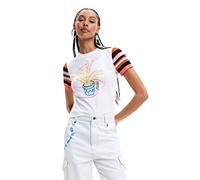 Desigual TS_Jarron 1000 T-Shirt, Bianco, S Donna