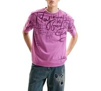 Desigual TS_Lettering T-Shirt, Colore: Rosso, S Uomo