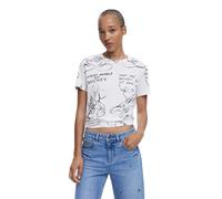 Desigual White Cotton T-Shirt - IT44|L