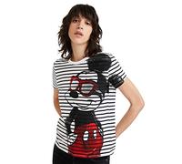 Desigual TS_Mickey Vida Chula T-Shirt, White, S da Donna