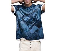 Desigual TS_Mosaic T-Shirt, Blu, M Uomo