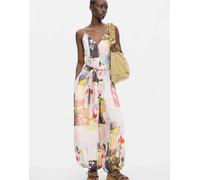 Desigual - Tuta jumpsuit lunga nera con stampa-Nero L