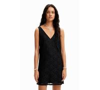 Desigual - Abito in Pizzo Floreale - - Dresses - Donna - Nero - M