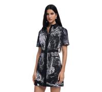 Desigual Vest_Tropic_litography_la Vestito Casual, Nero, L Donna