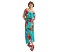 Desigual Vestito Casual da Donna, Verde, XS