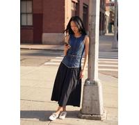 Desigual - Vestito combinato in denim nero-Blu M