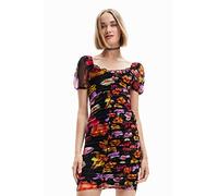 Desigual Vestito da Donna, Nero, S