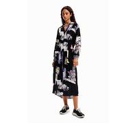 Desigual Vestito da Donna Percy, Nero, L
