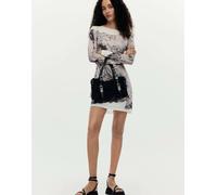 Desigual - Vestito grigio con stampa stile collage S