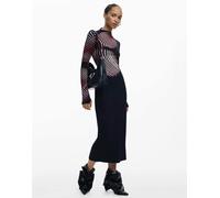 Desigual - Vestito lungo nero a onde L