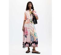 Desigual - Vestito lungo rosa con stampa S