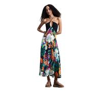 Desigual - Vestito lungo tropicale nero S