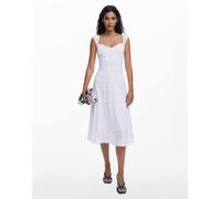Desigual - Vestito midi bianco ricamato XS