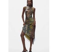 Desigual vestito senza maniche asimmetrico verde L