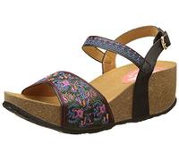 Desigual White Flowers, Scarpe col Tacco con Cinturino a T Donna, Nero (Black 2000), 36 EU