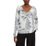 Desigual Woman Flat Knit Thin Gauge Pullover Felpa, Bianco, L Donna