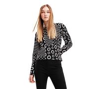 Desigual Woman Flat Knit Thin Gauge Pullover Felpa, Nero, M Donna