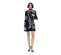 Desigual Woman Knit Dress Long Sleeve, Vestito da Donna, Black,
