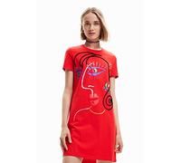 Desigual Woman Knit Dress Short Sleeve NAN, Colore: Rosso, XS Donna