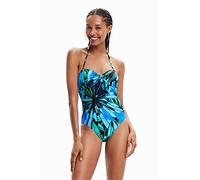 Desigual Woman Knit Swimwear One-Piece Set Bikini, Blu, S Donna