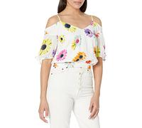 Desigual Woman Woven Blouse Short Sleeve, Bianco, M Donna