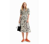 Desigual Woman Woven Dress Short Sleeve NAN, Nero, M Donna