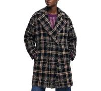 Desigual Woman Woven Overcoat Cappotto in Tessuto da Donna, Nero, M