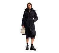 Desigual Woman Woven Padded Long Overcoat Cappotto in Tessuto da Donna, Nero, S
