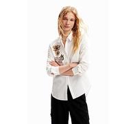 Desigual Woman Woven Shirt Long Sleeve Blouse, Bianco, M Donna
