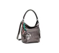 Desigual Zaino Donna Arica Half Logo Backpack Big per il tempo libero Dark Silver Bronzo