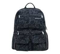 Desigual zaino per il tempo libero Chester Whiskey Embroidery Denim Big Backpack Black grigio scuro