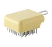 Desikixudy 1 pettine in silicone, per massaggiare il cuoio capelluto, massaggiatore per la testa, colore giallo