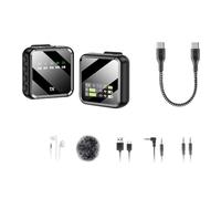 Desikixudy 1 Trascinare 1 Microfono, con connettore Tipo C M32S, Schermo LCD Lavalier Fili Annullamento del Rumore Microfono Bluetooth con Riverbero