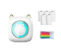 Desikixudy 1Set Stampante Fotografica Portatile Intelligente Domanda Errata Stampante ABS con Carta Termica+Penna a Colori