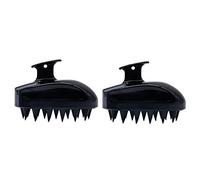 Desikixudy 2PCS Pettine da Massaggio Portatile Shampoo Portatile in Silicone Doccia per Cuoio Capelluto Lavaggio Massaggiatore per la Crescita Capelli Rilassati Testa-Nero