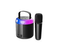 Desikixudy Microfono Altoparlante Bluetooth National Singing Home KTV Audio Esterno Portatile (Nero)