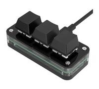 Desikixudy Mini tastiera di programmazione macro a 3 per Photoshop Gaming Tastiera di programmazione Hotswap Copia Incolla Macropad Nero Tipo B