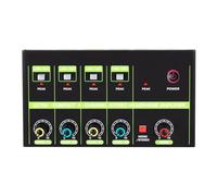 Desikixudy Mixer Audio Portatile un 4 Vie, Mixer Stereo un 4 Ingressi e 1 Uscita, Piccolo Mixer per DJ