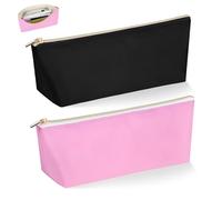 Desing Wish 2 Pezzi Astuccio Piccolo Ragazza Ragazzo Bambina Astucci Scuola Media Portapenne Astuccio Tinta Unita una Zip Pencil Case per Università Materiale Cancelleria Scolastico