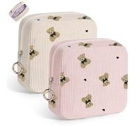 Desing Wish 2 Pezzi Pochette Trucchi Donna Trousse Mini Beauty Case Piccola Borsa Cosmetica Viaggio Porta Organizer Travel Makeup Bag Borsetta Trucco Porta Viaggio Regalo Organizer Toilette Borsa