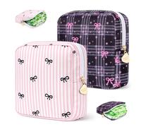 Desing Wish 2 Pezzi Porta Assorbenti da Borsa con Cerniera Ragazza Porta Assorbenti Trucchi Borsa Cosmetica Pochette Donna Beauty Case Trousse da Viaggio Bustina Portatutto Regali Compleanno Natale
