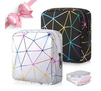 Desing Wish 2 Pezzi Porta Assorbenti da Borsa con Cerniera Ragazza Porta Assorbenti Trucchi Borsa Cosmetica Pochette Donna Beauty Case Trousse da Viaggio Bustina Portatutto Regali Compleanno Natale